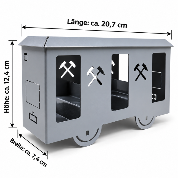 Erzrevier Mannschaftswagen aus Metall | Mannschaftshunt & Mannschaftslore – Grau